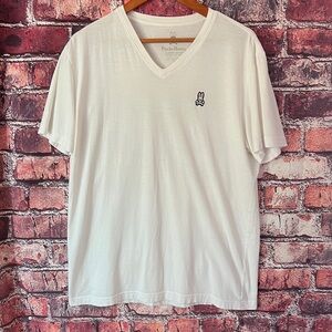 Psycho Bunny White V-Neck Short Sleeve Tee